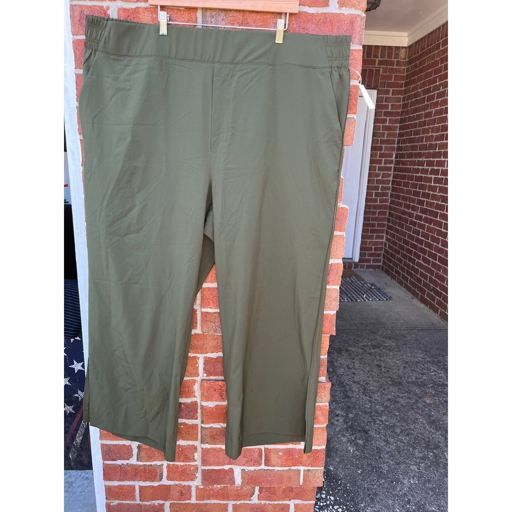 Old Navy StretchTech Quick Dry Olive Green Wide Leg Pants Plus Size 4X NEW